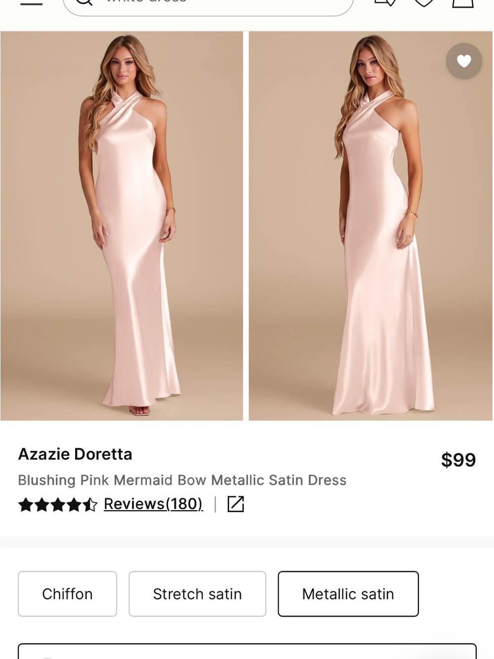 Azazie Satin Mermaid Slip in Blush Pink